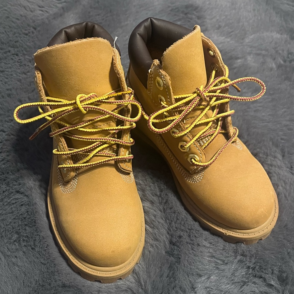 Tan kid timberland boots